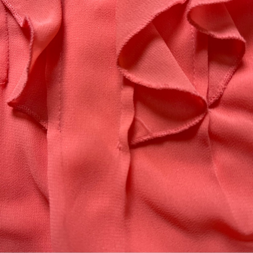 Covington Coral Chiffon Ruffle Blouse Layered Ruffle Top Women’s Small Coquette - Picture 11 of 15
